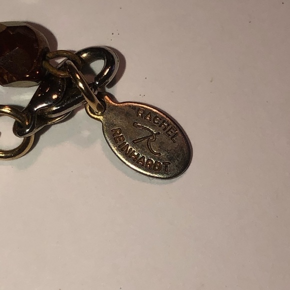 VTG Rachel Reinhardt Garnet Colour Crystal Beaded Collar Bib Necklace 11” -  14” - Picture 5 of 6